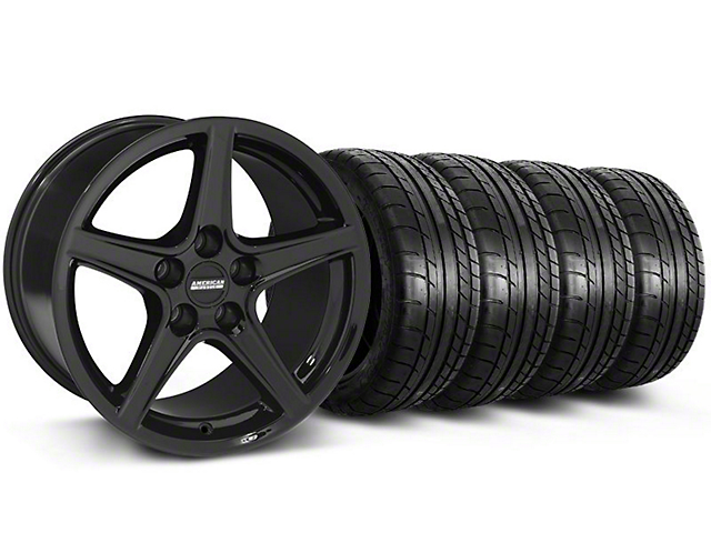 Saleen Style Black Wheel and Mickey Thompson Tire Kit; 19x8.5 (05-14 Mustang GT, V6)