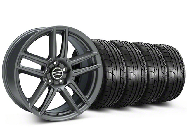 Laguna Seca Style Charcoal Wheel and Mickey Thompson Tire Kit; 19x9 (05-14 Mustang)