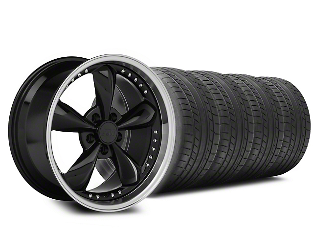 Bullitt Motorsport Black Wheel and Mickey Thompson Tire Kit; 20x8.5 (05-10 Mustang GT; 05-14 Mustang V6)