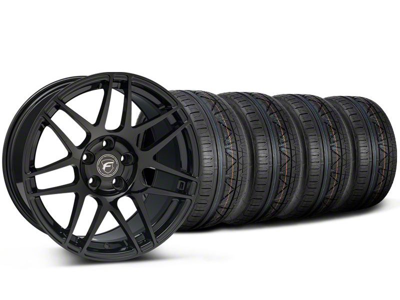 Forgestar F14 Monoblock Piano Black F14 Monoblock Wheel and NITTO INVO Tire Kit; 20x9 (05-14 Mustang)