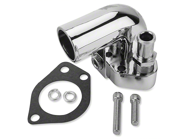 Holley Water Neck; Chrome (79-95 5.0L, 5.8L Mustang)