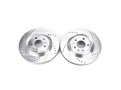 PowerStop Evolution Cross-Drilled and Slotted Rotors; Front Pair (11-14 Mustang Standard GT)