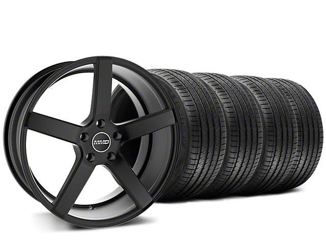 Staggered MMD 551C Black Wheel and Sumitomo Maximum Performance HTR Z5 Tire Kit; 20x8.5/10 (15-23 Mustang GT, EcoBoost, V6)