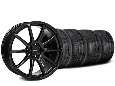 MMD Axim Gloss Black Wheel and NITTO INVO Tire Kit; 20x8.5 (15-23 Mustang GT, EcoBoost, V6)
