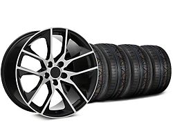 Staggered Magnetic Style Black Machined Wheel and NITTO INVO Tire Kit; 20x8.5/10 (15-23 Mustang GT, EcoBoost, V6)