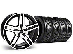 2010 GT500 Style Black Machined Wheel and Pirelli Tire Kit; 19x8.5 (15-23 Mustang GT, EcoBoost, V6)