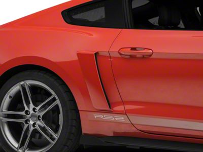 Roush Quarter Panel Side Scoops; Unpainted (15-23 Mustang)