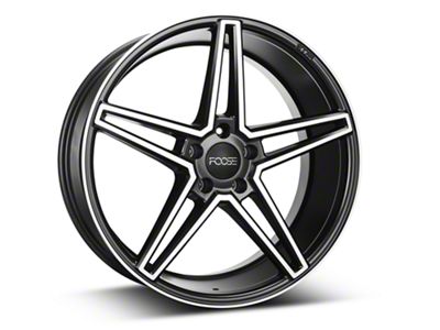 Foose Voss Black Machined Wheel; 20x9 (05-14 Mustang)