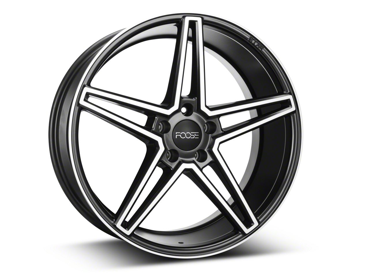 Foose Mustang Voss Black Machined Wheel - 20x9 387332 (15-17 All ...