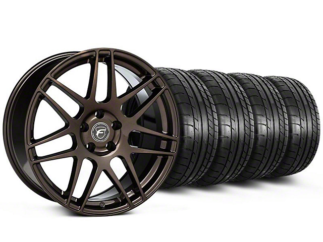 Staggered Forgestar F14 Bronze Burst Wheel and Mickey Thompson Tire Kit; 19x9/10 (05-14 Mustang)