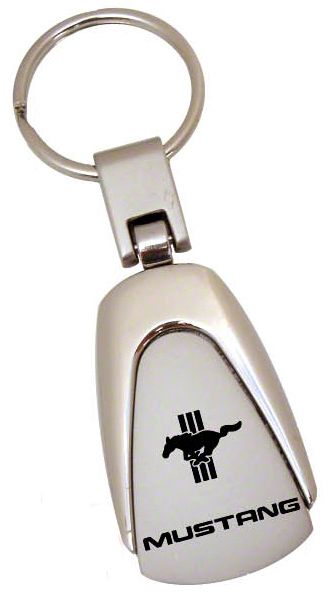 Ford Bronco Keychain - Black & Chrome Teardrop