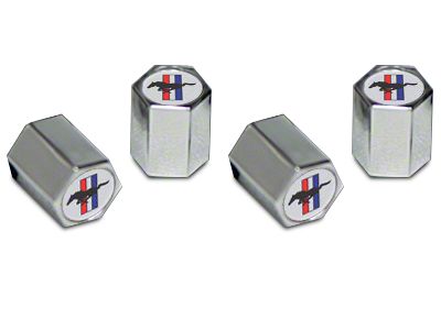 Valve Stem Caps with Tri-Bar Pony Logo (Universal; Some Adaptation May Be Required)