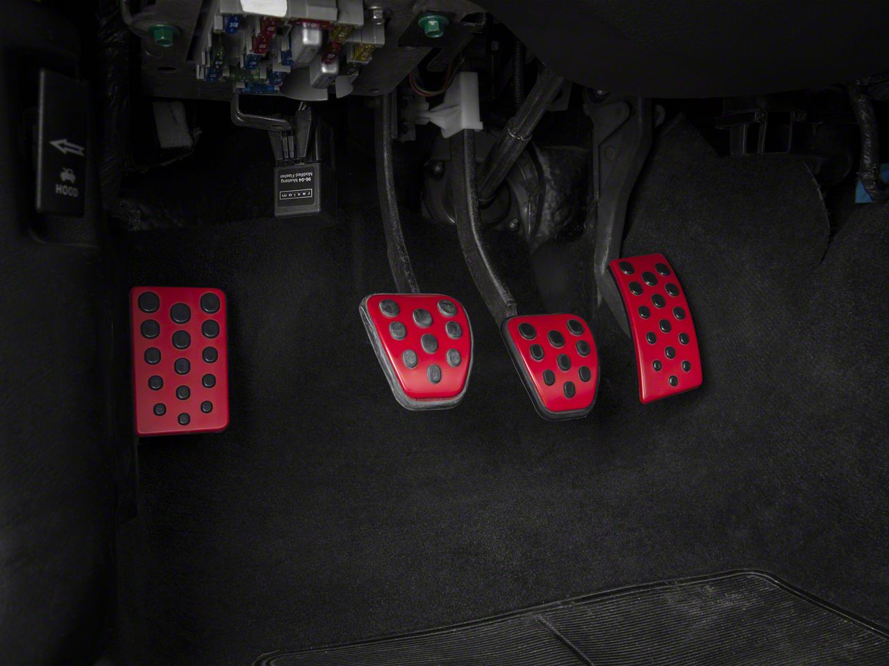 SpeedForm Mustang Modern Billet Bullitt Style Pedal Covers; Red 389178