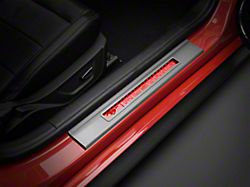 SpeedForm Illuminated Door Sill Plate Covers; Red (15-23 Mustang)