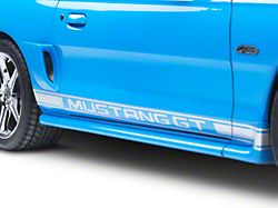 Rocker Stripes with Mustang GT Lettering; Silver (94-04 Mustang)