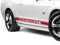 Rocker Stripes with Mustang GT Lettering; Red (05-14 Mustang)