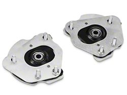 J&M Independently Adjustable Caster Camber Plates; Black (15-23 Mustang)