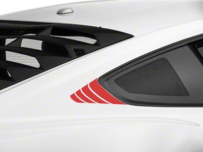 SEC10 Quarter Window Accent Decals; Red (15-23 Mustang)