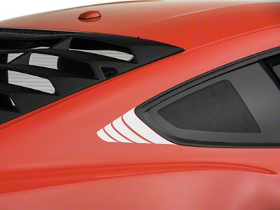 SEC10 Quarter Window Accent Decals; Silver (15-23 Mustang)