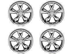 Staggered Deep Dish Bullitt Chrome 4-Wheel Kit; 20x8.5/10 (05-09 Mustang GT, V6)