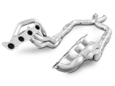 Stainless Power 1-7/8-Inch Long Tube Headers with Catted X-Pipe; Factory Connect (11-14 Mustang GT)