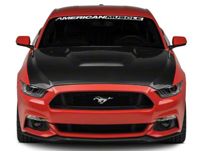 Anderson Composites Type-GR GT350 Style Hood; Double Sided Carbon Fiber (15-17 Mustang GT, EcoBoost, V6)