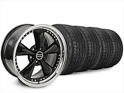 Bullitt Motorsport Black Wheel and NITTO NT555 G2 Tire Kit; 20x8.5 (15-23 Mustang Standard EcoBoost, V6)