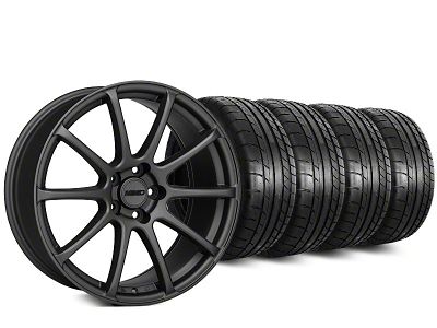 MMD Axim Charcoal Wheel and Mickey Thompson Street Comp Tire Kit; 20x8.5 (15-23 Mustang GT, EcoBoost, V6)