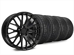 Staggered Performance Pack Style Black Wheel and NITTO NT555 G2 Tire Kit; 20x8.5/10 (15-23 Mustang GT, EcoBoost, V6)