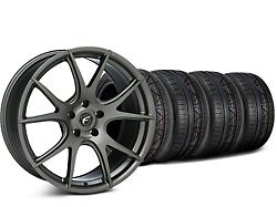 Staggered Forgestar CF5V Gunmetal Wheel and NITTO INVO Tire Kit; 19x9/10 (15-23 Mustang GT, EcoBoost, V6)