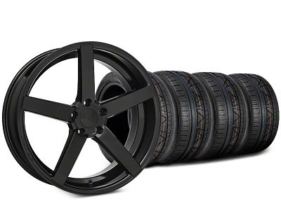 Rovos Wheels Staggered Rovos Durban Gloss Black and NITTO INVO Tire Kit; 20x8.5 (15-23 Mustang GT, EcoBoost, V6)