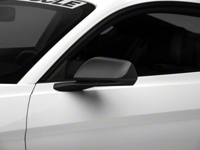 MMD Mirror Covers; Carbon Fiber (15-23 Mustang w/o Mirror Signals)