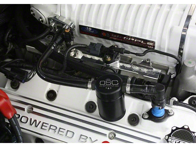 J&L 3.0 Oil Separator; Black Anodized; Passenger Side (07-14 Mustang GT500)