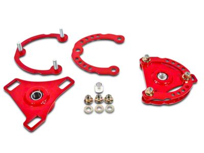 BMR Caster Camber Plates; Red (15-23 Mustang)