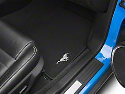 Ford Front Floor Mats with Running Pony Logo; Black (11-12 Mustang)