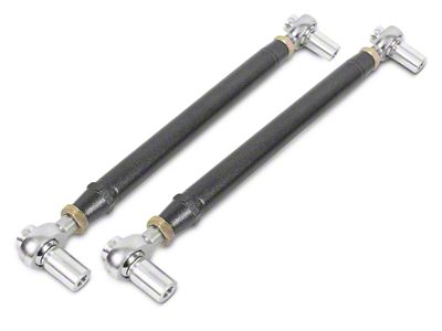 BMR Double Adjustable Chromoly Rear Lower Control Arms; Rod Ends; Black Hammertone (79-98 Mustang)