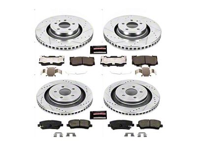 PowerStop Z23 Evolution Sport Brake Rotor and Pad Kit; Front and Rear (15-23 Mustang Standard GT, EcoBoost w/ Performance Pack)