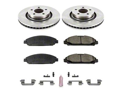 PowerStop OE Replacement Brake Rotor and Pad Kit; Front (15-23 Mustang Standard EcoBoost, V6)