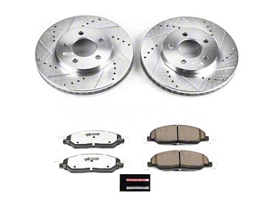 PowerStop Z26 Street Warrior Brake Rotor and Pad Kit; Front (05-14 Mustang V6)