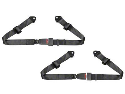 Corbeau Bolt-In Lap Belts; Black (Universal; Some Adaptation May Be Required)