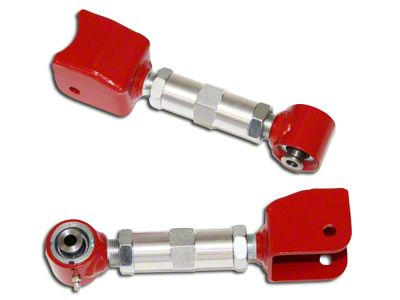 J&M Street Race Adjustable Rear Upper Control Arms; Red (79-04 Mustang, Excluding 99-04 Cobra)