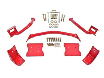 BMR Torque Box Reinforcement Plate Kit; Red (79-04 Mustang)