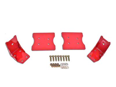 BMR Lower Torque Box Reinforcment Plates; Red (79-04 Mustang)