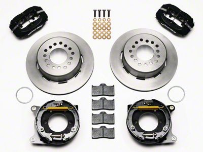 Wilwood Forged Dynalite Rear Big Brake Kit with Slotted Rotors; Black Calipers (05-14 Mustang)