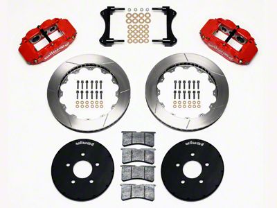 Wilwood Superlite 6R Front Big Brake Kit with 12.90-Inch Slotted Rotors; Red Calipers (94-04 Mustang)