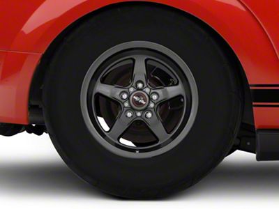 Race Star 92 Drag Star Bracket Racer Metallic Gray Wheel; Rear Only; 15x10 (05-09 Mustang)