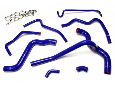 HPS Silicone Radiator and Heater Coolant Hose Kit; Blue (05-10 Mustang V6)