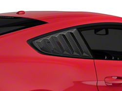 SpeedForm Vintage Quarter Window Louvers; Textured Carbon Appearance (15-23 Mustang Fastback)