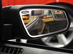 Brushed Side Mirror Trim with Ford Oval Logo (10-14 Mustang)