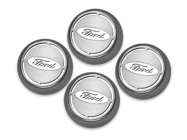 Mustang Engine Cap Covers with Ford Oval; White Carbon Fiber Inlay (15 ...